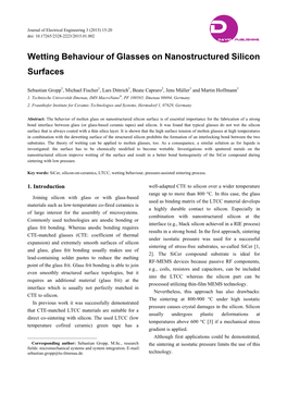 Wetting Behaviour of Glasses on Nanostructured Silicon Surfaces