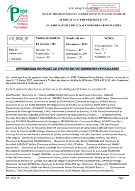 Cs 2020 07-De Extrait Des Registres Des Deliberations Du Conseil Syndical