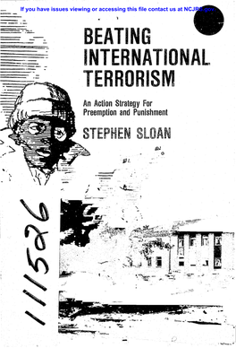 Beating International Terrorism an Action Strategy for Preemption and Punishment