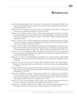 Control De Plagas Y Malezas Por Enemigos Naturales / Referencias