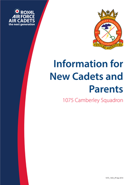 Information for New Cadets and Parents 1075 Camberley Squadron