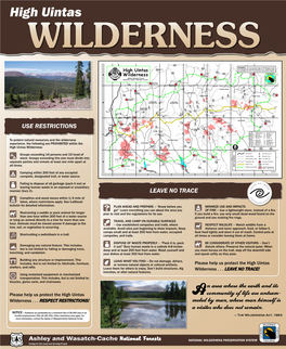 High Uintas Wilderness Trailhead Sign