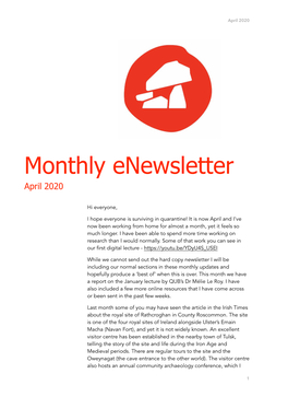 April 2020 Enewsletter