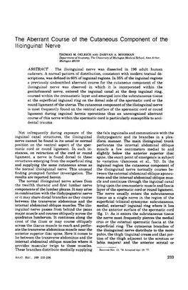 The Aberrant Course of the Cutaneous Component of the Llioinguinal Nerve