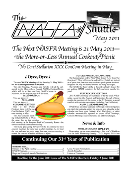 May NASFA Shuttle