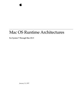 Mac OS Runtime Architectures for System 7