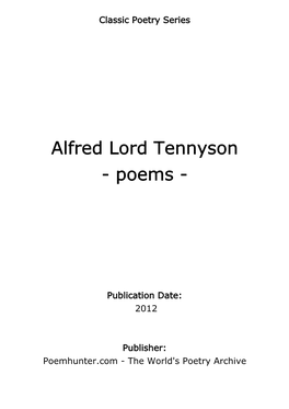 Alfred Lord Tennyson - Poems