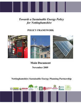 Towards a County Wide Sustainable Energy Policy for Nottinghamshire