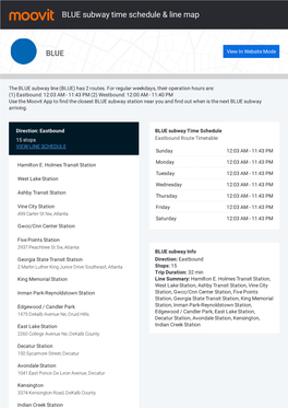 BLUE Subway Time Schedule & Line Route