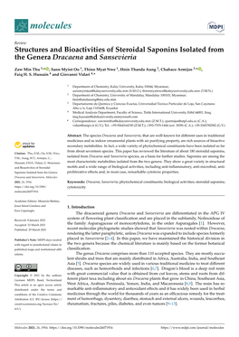 Structures and Bioactivities of Steroidal Saponins Isolated from the Genera Dracaena and Sansevieria