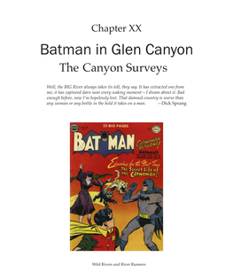 Batman in Glen Canyon the Canyon Surveys