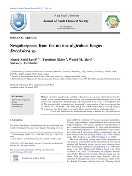 Sesquiterpenes from the Marine Algicolous Fungus Drechslera Sp