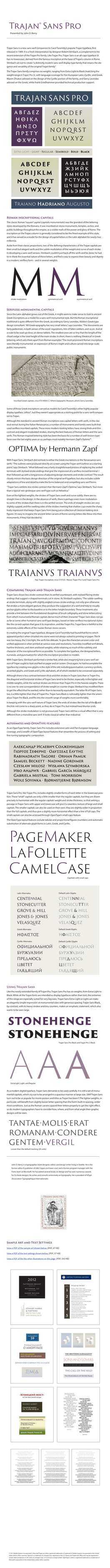 Trajan Sans Online Specimen