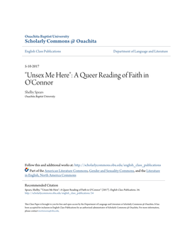 A Queer Reading of Faith in O'connor Shelby Spears Ouachita Baptist University