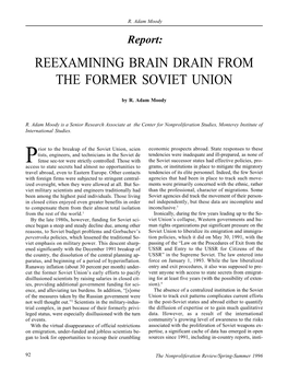 Npr 3.3: Reexamining Brain Drain from the Former