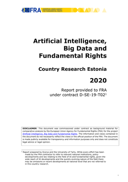 Artificial Intelligence, Big Data and Fundamental Rights 2020