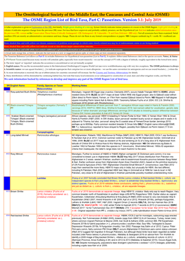 ORL 5.1 Passerines Final Draft01a.Xlsx