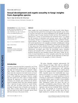 Insights from Aspergillus Species Paul S