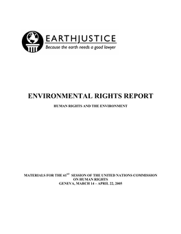Environmental Rights Report: Human Rights and the Environment