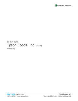 Tyson Foods, Inc. (TSN) Investor Day