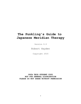 The Punkling's Guide to Japanese Meridian Therapy