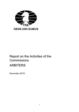 Report on the Activities of the Commissions ARBITERS