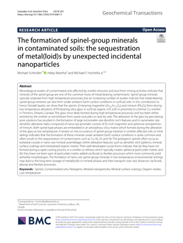 The Formation of Spinel-Group Minerals in Contaminated Soils