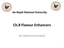 Flavour Enhancers