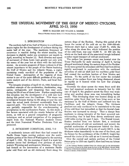 The Unusual Movement of the Gulf of Mexico Cyclone, April 10-13, 1956 Henry R