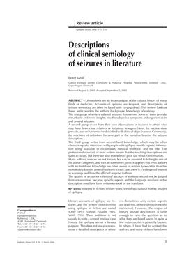 Descriptions of Clinical Semiology of Seizures in Literature