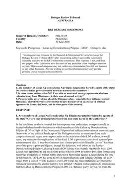 Laban Ng Demokratikong Pilipino – MILF – Dimaporo Clan