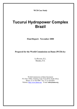 Tucuruí Hydropower Complex Brazil