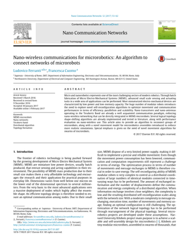 Nano-Wireless Communications for Microrobotics: an Algorithm to Connect Networks of Microrobots