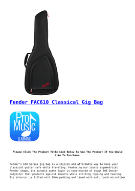 Fender FAC610 Classical Gig Bag,Fender FB-58 Banjo,Fender