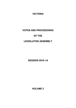 Victoria Votes and Proceedings of The