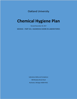 Chemical Hygiene Plan