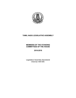 Tamil Nadu Legislative Assembly Members of The