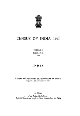 Levels of Regional Development in India, Part IA