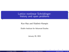 Lattice Nonlinear Schrödinger