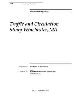 Traffic and Circulation Study Winchester, MA