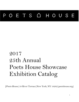 2017 25Th Annual Poets House Showcase Exhibition Catalog