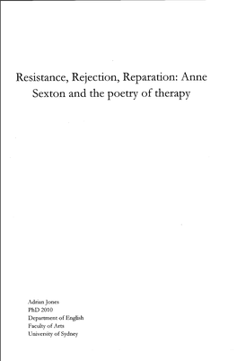Anne Sexton and the Poetry of Therapy