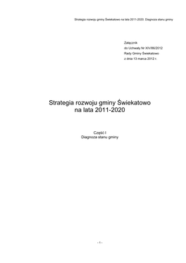 Strategia Rozwoju Gminy Świekatowo Na Lata 2011-2020