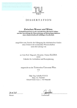Die Approbierte Originalversion Dieser Dissertation Ist an Der Hauptbibliothek Der Technischen Universität Wien Aufgestellt (