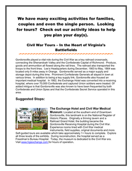 Civil War Tours – in the Heart of Virginia’S Battlefields