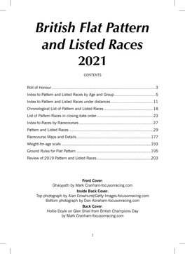 British Flat Pattern and Listed Races 2021
