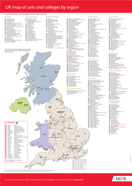 UK Map of Unis and Colleges by Region