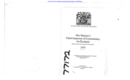 Chief Inspecto/ of Constabulary for 'Scotland Report for the Year Ended 31St December '1978