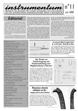 Instrumentumbulletin Du Groupe De Travail Européen Sur L'artisanat Et Les Productions Manufacturées Dans L'antiquité Juin 2000