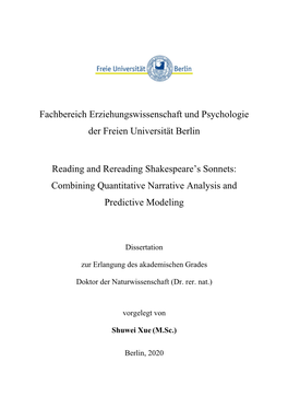 Fachbereich Erziehungswissenschaft Und Psychologie Der Freien Universität Berlin